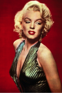 Marilyn in the gold lame dress.