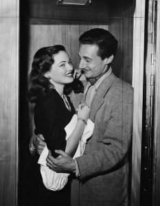 Gene Tierney and Oleg Cassini.