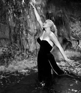 Anita in Trevi Fountain in a scene from La Dolce Vita (1961)