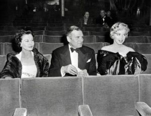 Marilyn with Lord and Lady Olivier at the premiere of A View From The Bridge, 1956